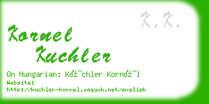 kornel kuchler business card